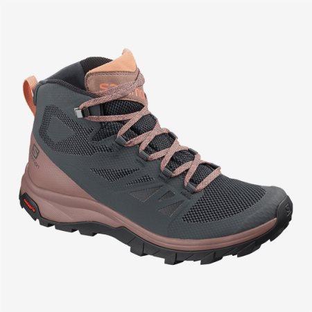 Scarpe Trekking Salomon OUTline Mid GTX W Donna Grigie Scuro IT 7-E35